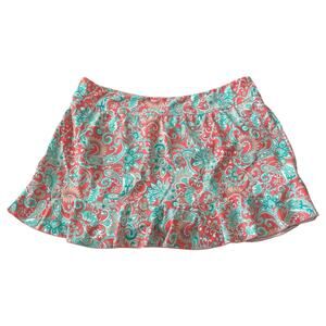 Isaac Mizrahi Live! Bridgehampton Womens Swim Skirt Size 16 Ruffle Skirt Paisley